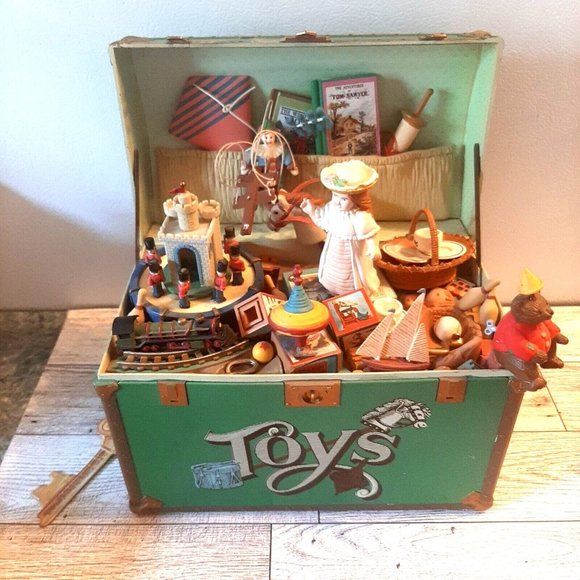 Enesco Toy Symphony Treasure Chest of Toys Music Box 1986 Works AS IS Vintage
